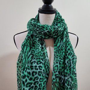 NEW! Green Leopard Scarf from Italy